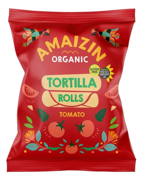 Chipsy tortilla kukurydziane pomidorowe bezglutenowe 100 g - Amaizin (EKO)