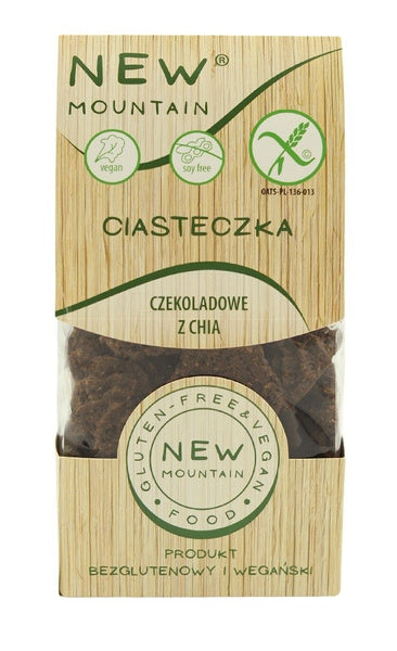 Ciastka owsiano czekoladowe z chia bezglutenowe 200 g - New Mountain