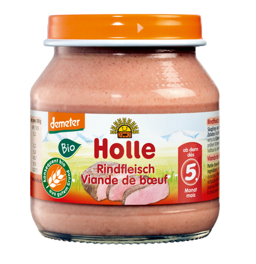 Danie dla dzieci wołowina bezglutenowe od 5 msc. 125 g - Holle (EKO)