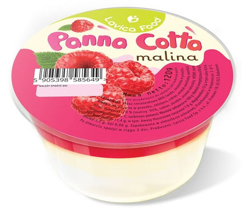 Deser panna cotta z malinami 120 g - Lavica Food