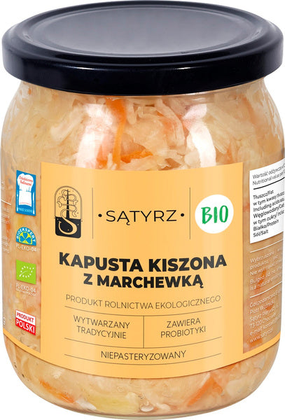 Kapusta kiszona z marchewką 450 g  - Sątyrz (EKO)