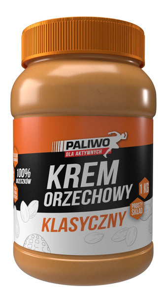 Krem orzechowy klasyczny 100 % bez dodatku soli i cukru 1 kg - Paliwo Dla Aktywnych