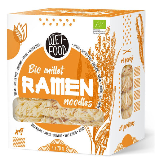 Makaron jaglany ramen noodle 280 g (4x70 g) - DIET-FOOD (EKO)