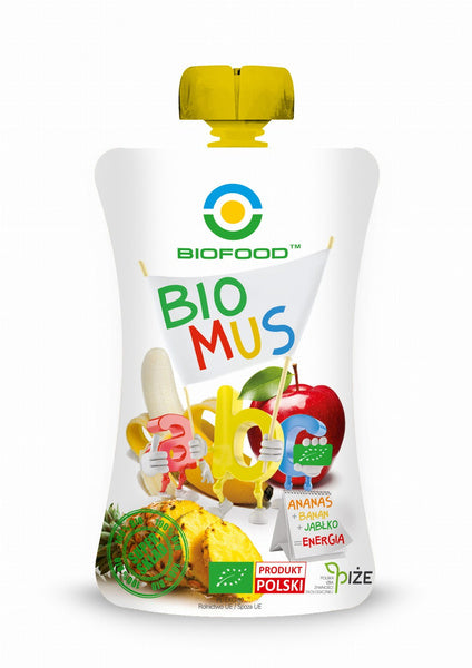 Mus ananas banan jabłko bezglutenowy 120 g - Bio Food (EKO)