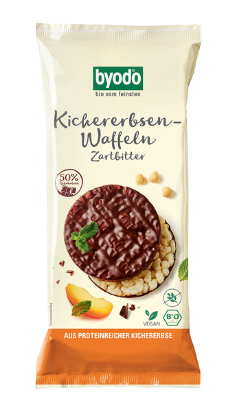 Wafle z ciecierzycy z ciemną czekoladą bezglutenowe 65 g - Byodo (EKO)