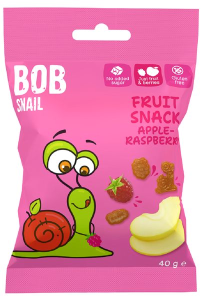 Wegańskie żelki bez żelatyny owocowe jabłko malina bezglutenowe 40 g - Bob Snail