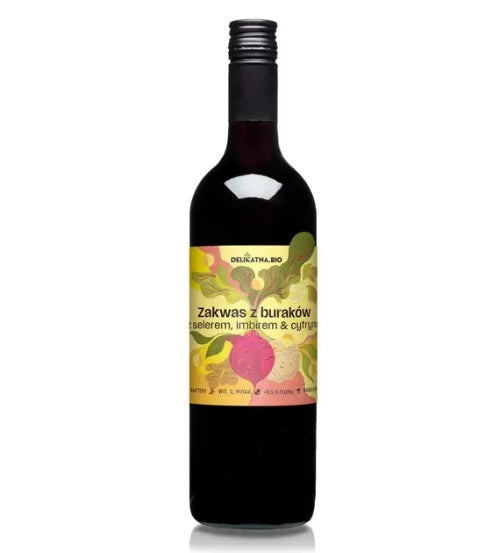 Zakwas z buraków z selerem imbirem i cytryną 700 ml - Delikatna (EKO)