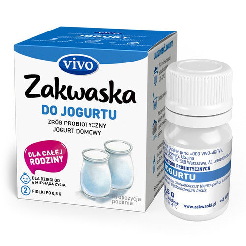 Żywe kultury bakterii do jogurtu "zakwaska" bezglutenowe 1 g 2 szt. - Vivo